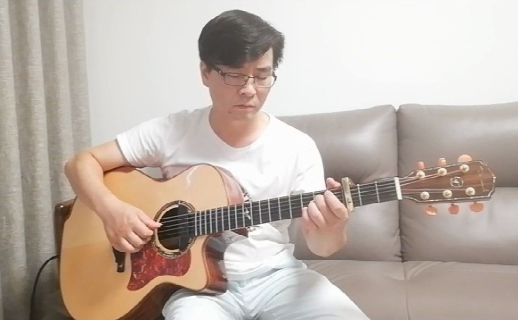 《梦驼铃》吉他指弹改编_费玉清经典老歌_吉他指弹独奏谱