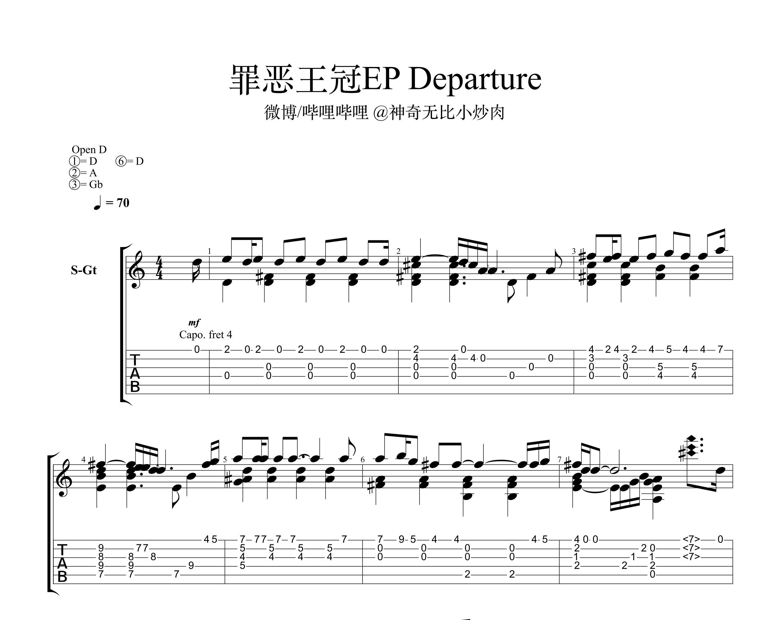 Departure吉他谱预览图