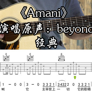 Amani吉他谱_Beyond_C调版吉他弹唱谱